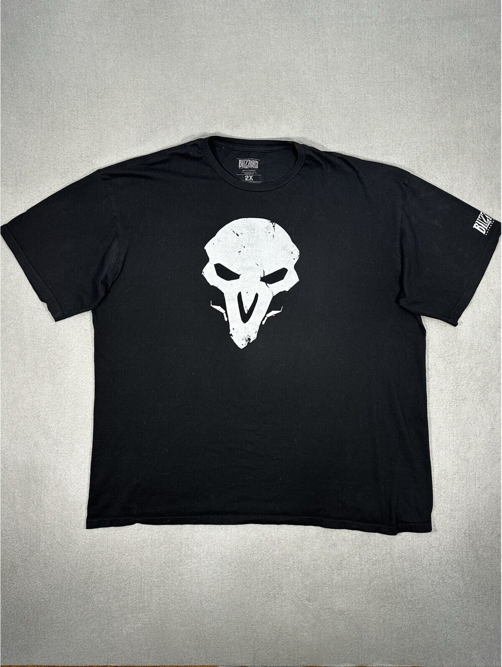 Blizzard Overwatch Reaper Skull Graphic T-Shirt Men’s 2XL Black Gamer Tee